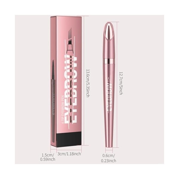 XFSRG Stylo Sourcils Liquide Automatique Pointe Fourchue Longue Durée Résistant Eau Maquillage Professionnel Naturel