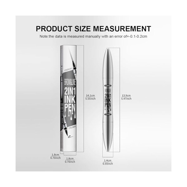 XFSRG Double Pointe 2 en 1 Crayon à Sourcils Eyeliner Liquide Longue Tenue Imperméable Précision Crayon à Sourcils Microbladi