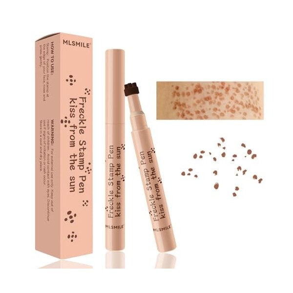 Stylo Taches de Rousseur – Freckle Pen Maquillage Naturel, Résistant à l’eau et Longue Tenue, Application Facile, Look Ensole