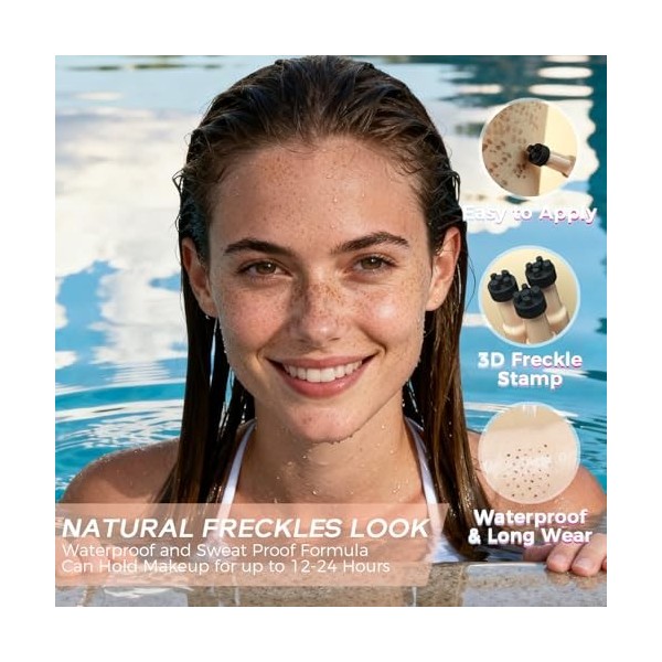 Stylo Taches de Rousseur – Freckle Pen Maquillage Naturel, Résistant à l’eau et Longue Tenue, Application Facile, Look Ensole