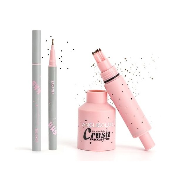 FIDWALL Stylo Tache de Rousseur & Freckle Stamp, Kit Maquillage Taches de Rousseur Imperméable Longue Tenue avec Freckles Pen...