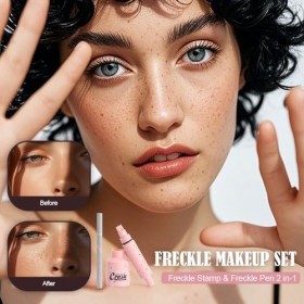 FIDWALL Stylo Tache de Rousseur & Freckle Stamp, Kit Maquillage Taches de Rousseur Imperméable Longue Tenue avec Freckles Pen...