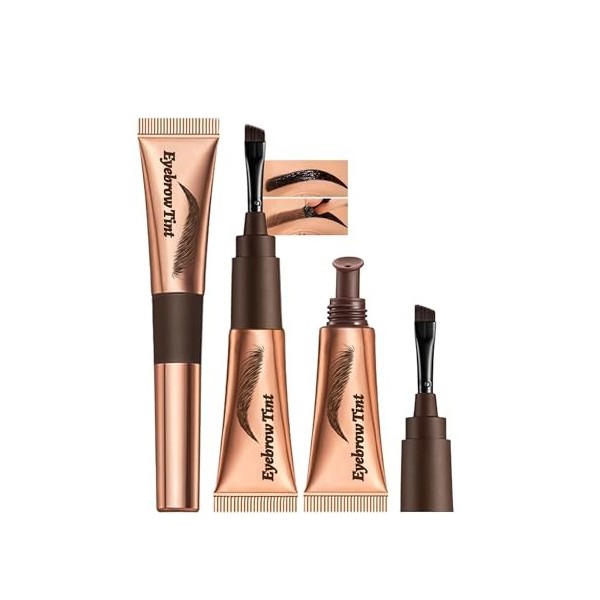Gel Sourcils Peel Off, 2 Pcs Chocolat Teinture Sourcils Tattoo Longue Durée, Waterproof et Sans Bavures, Durée de Vie de 3 Jo