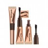 Gel Sourcils Peel Off, 2 Pcs Chocolat Teinture Sourcils Tattoo Longue Durée, Waterproof et Sans Bavures, Durée de Vie de 3 Jo