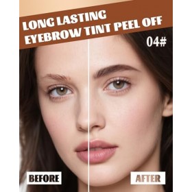 Gel Sourcils Peel Off, 2 Pcs Chocolat Teinture Sourcils Tattoo Longue Durée, Waterproof et Sans Bavures, Durée de Vie de 3 Jo