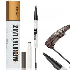 Crayon à Sourcils 3D Waterproof 2 en 1 - Double Embout Microblading 4 Pointes et Eyeliner Précis - Effet Sourcil Naturel Poil