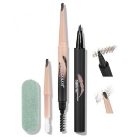 Anglicolor Crayon Sourcil Kit,Waterproof,Tenue Jusqu’à 24H,Pour des sourcils plus fournis et plus naturels,100% Cruelty Free 