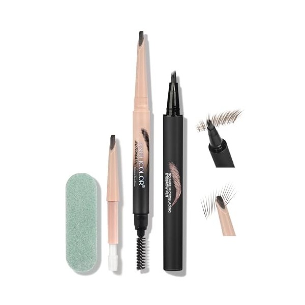 Anglicolor Crayon Sourcil Kit,Waterproof,Tenue Jusqu’à 24H,Pour des sourcils plus fournis et plus naturels,100% Cruelty Free