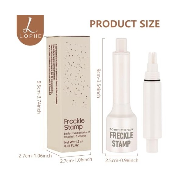 LOPHE Stylo à Taches de Rousseur Tampon - Application Facile en 1 Pression, Résultat Longue Durée, Anti-Dérapage - Idéal Maqu