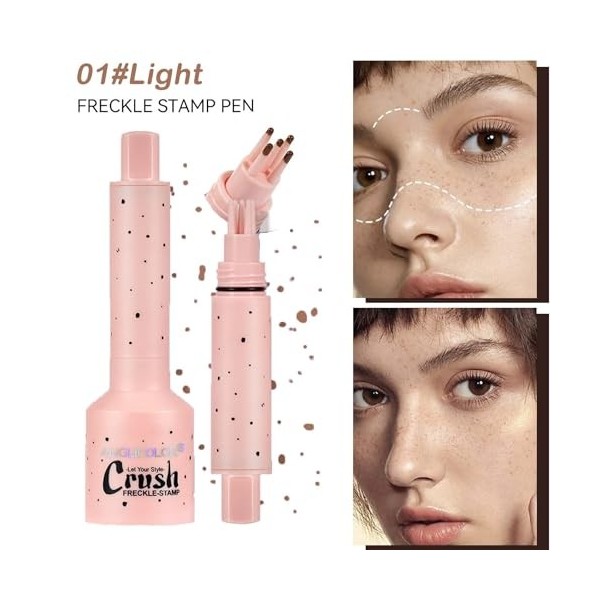 Freckles Pen Waterproof,Tache de Rousseur,Fake Faux Freckles,Liquid Micro Powder Freckles Stamp Naturel Durable,Maquillage de