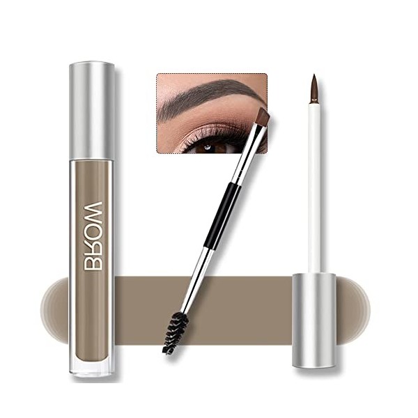 Gel Sourcils Imperméable à Tenue Longue, Maquillage Sourcils Liquide Teinté Intense, Résistant à la Transpiration, Effet Natu...