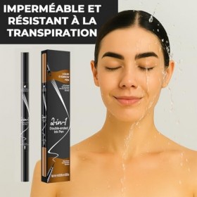 LAXISCREED Crayon Sourcil Waterproof Longue Tenue 2 en 1, Double Embout avec Crayon à Sourcil Microblading 4 Pointes et Eyeli...