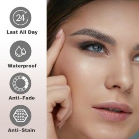 Crayon à Sourcils avec 4 conseils Imperméable à leau & Longue Durée Tattoo Brow, 3D Eyebrow Pencil, Crayon à sourcils à 4 po ...