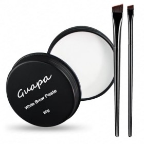 Lot de 2 pinceaux à sourcils blancs - Pâte de contour pour sourcils et lèvres - Aide au positionnement - Kit de 2 pinceaux à ...