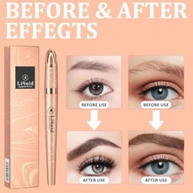 Crayon à sourcils magique avec 4 pointes microfourchues – 3D Crayon Sourcil Microblading Résistant à Leau, Stylo à sourcils ...