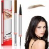 Microblading Crayon à sourcils 2 en 1 avec gel - Crayon à sourcils avec 4 pointes fourchues - 2 en 1 - Brow Pen and Sealing B...
