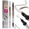 Crayon à sourcils 2 en 1 résistant à leau, stylo de précision avec pinceau pour dessin naturel des poils, formule résistante ...