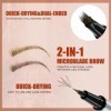 Crayon à sourcils 2 en 1 résistant à leau, stylo de précision avec pinceau pour dessin naturel des poils, formule résistante ...