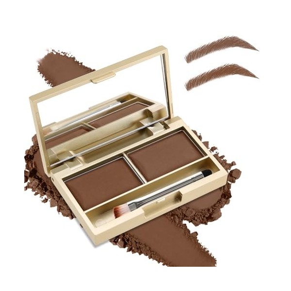 Boobeen Eyebrow Kit de poudre pour sourcils, 2 couleurs, imperméable, pour le maquillage des sourcils, forme de sourcils, asp...