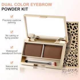 Boobeen Eyebrow Kit de poudre pour sourcils, 2 couleurs, imperméable, pour le maquillage des sourcils, forme de sourcils, asp...