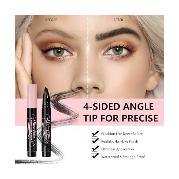 MOTIBACK Microblading Crayon à sourcils liquide, à séchage rapide et résistant aux frottements, pour traits semblables à des