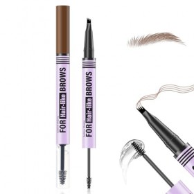Boobeen Stylo à sourcils Microblading, pointe à 4 fourches Stylo à avec gel pour sourcils, crayon à sourcil waterproof longue...