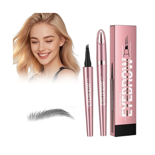 Crayon Sourcil Waterproof, Crayon à Sourcils Magique, Crayon à sourcils magique avec 4 pointes microfourchues, Eyebrow Pencil