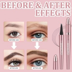 Crayon Sourcil Waterproof, Crayon à Sourcils Magique, Crayon à sourcils magique avec 4 pointes microfourchues, Eyebrow Pencil