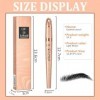 Crayon à sourcils magique avec 4 pointes microfourchues – 3D Crayon Sourcil Microblading Résistant à Leau, Stylo à sourcils 