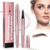 Crayon à Sourcils Waterproof Imperméable avec ​4 Micro-Fourchettes Ultra-Précises​ – ​Stylo Sourcil Effet Poil​ 3D, Résistant...