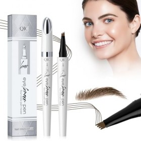 Crayon à sourcils avec 4 pointes micro-fourchettes, naturel imperméable et durable, pour hommes et femmes, sourcils sans effo...