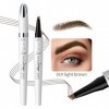 Crayon à sourcils avec 4 pointes micro-fourchettes, naturel imperméable et durable, pour hommes et femmes, sourcils sans effo...