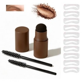 PerfectBrow Kit de pochoirs à sourcils, poudre imperméable et pochoir, 10 pochoirs à sourcils réutilisables et 2 pinceaux à s...