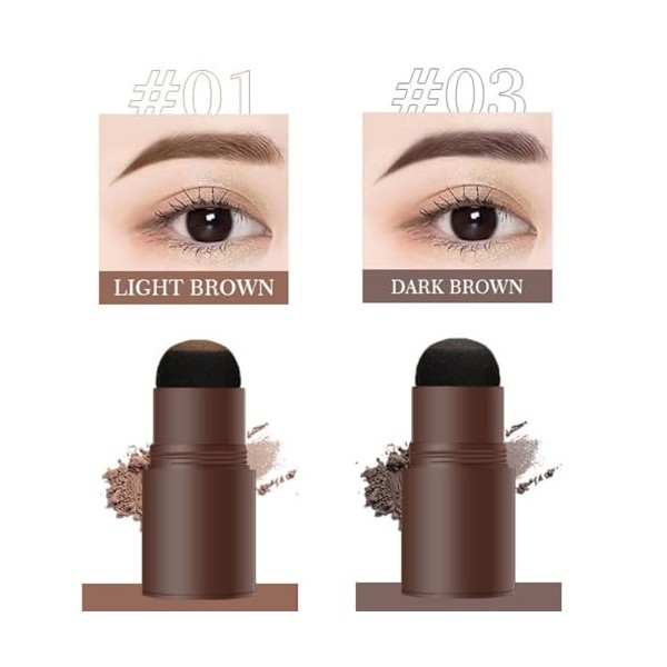 PerfectBrow Kit de pochoirs à sourcils, poudre imperméable et pochoir, 10 pochoirs à sourcils réutilisables et 2 pinceaux à s...