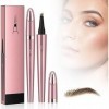 Sikweny 2 Pièces Crayon Sourcil Waterproof Avec 4 TêTes Pinceau Fourchues Crayon Sourcils Maquillage RéSistant à LEau Transp