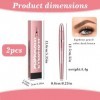 Sikweny 2 Pièces Crayon Sourcil Waterproof Avec 4 TêTes Pinceau Fourchues Crayon Sourcils Maquillage RéSistant à LEau Transp