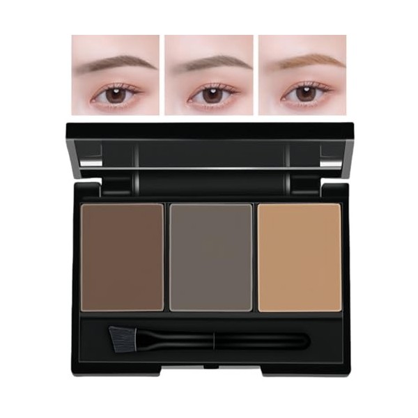 Kit de modelage de poudre à sourcils, kit de sculpture de poudre à sourcils, palette de poudre pour les yeux/sourcils avec pi...