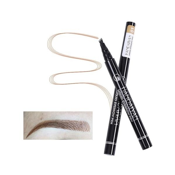 Stylo à sourcils, crayon imperméable marron clair, facile à maquiller, aspect naturel