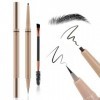 Boobeen 2PCS Microblading Eyebrow Pencil, stylo à sourcils à pointe fine 2 en 1 et brosse Spoolie, résistant à leau et aux b ...