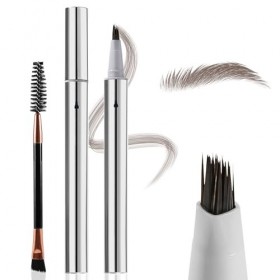 Boobeen Lot de 2 Stylos Sourcils Liquide Effet Microblading, Pointe Ultra-Précise pour un Tracé Cheveu, Résistant à lEau et ...