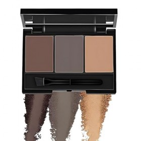 Kit de poudre à sourcils avec pinceau biseauté et miroir, palette multicolore pour nuances de sourcils personnalisées expres ...