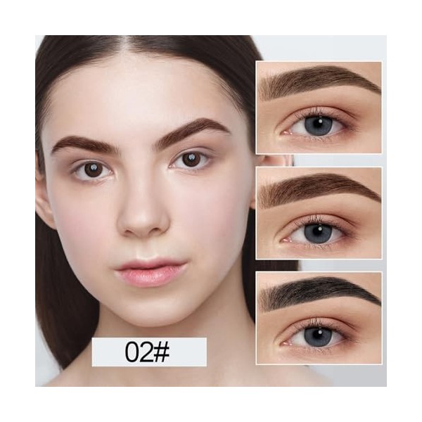 Apooliy Kit de maquillage à sourcils 3 couleurs, palette de sourcils longue durée, poudre de remplissage de sourcils avec pin...