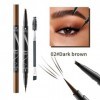 Crayon à sourcils liquide,3D Tatouage Crayon à Sourcils avec 4 conseils Crayon Imperméable & Longue Durée Sourcil pour le Maq...