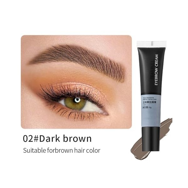 3pcs Gel pour Sourcils à Décoller avec un Pinceau, Gel de Tatouage pour Sourcils Semi-permanent, Teinte Imperméable pour Sour...
