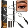 KARLOR Crayon à sourcils 2 en 1 - Crayon à sourcils liquide avec 2 pointes - Crayon à sourcils pour tailler les sourcils - Im...