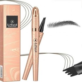 Crayon à sourcils liquide, Crayon à sourcils waterproof avec 4 pointes micro-fourches, Teinte à sourcils longue durée Pour un