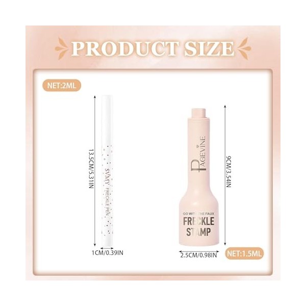 Freckles Pen,Fausses Taches de Rousseur,Tache de Rousseur Semi Permanent Makeup Set,Five Point Freckle Stamp,Imperméable à L