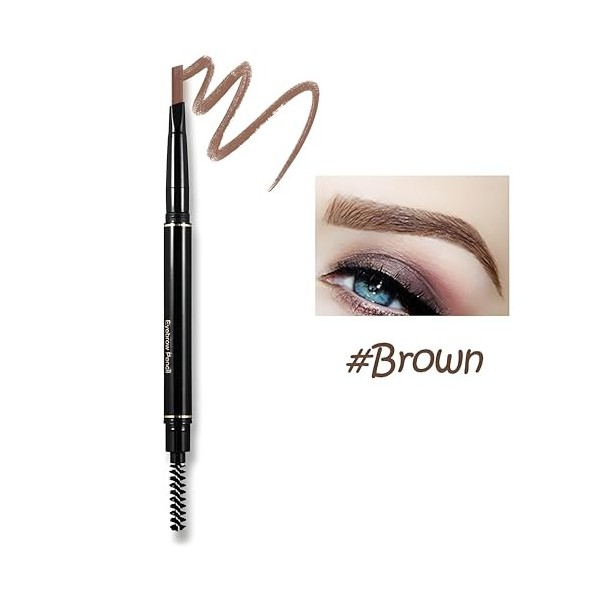 Ensemble pinceau à sourcils et crayon, stylo à sourcils étanche pour des traits précis et une forme naturelle, à porter toute...