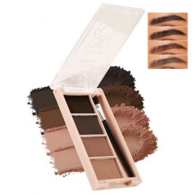 Boobeen Palette de 4 couleurs de poudre à sourcils pour femmes, maquillage de poudre à sourcils mate longue durée, kit de con...