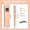 Crayon à sourcils magique avec 4 pointes microfourchues – 3D Crayon Sourcil Microblading Résistant à Leau, Stylo à sourcils 